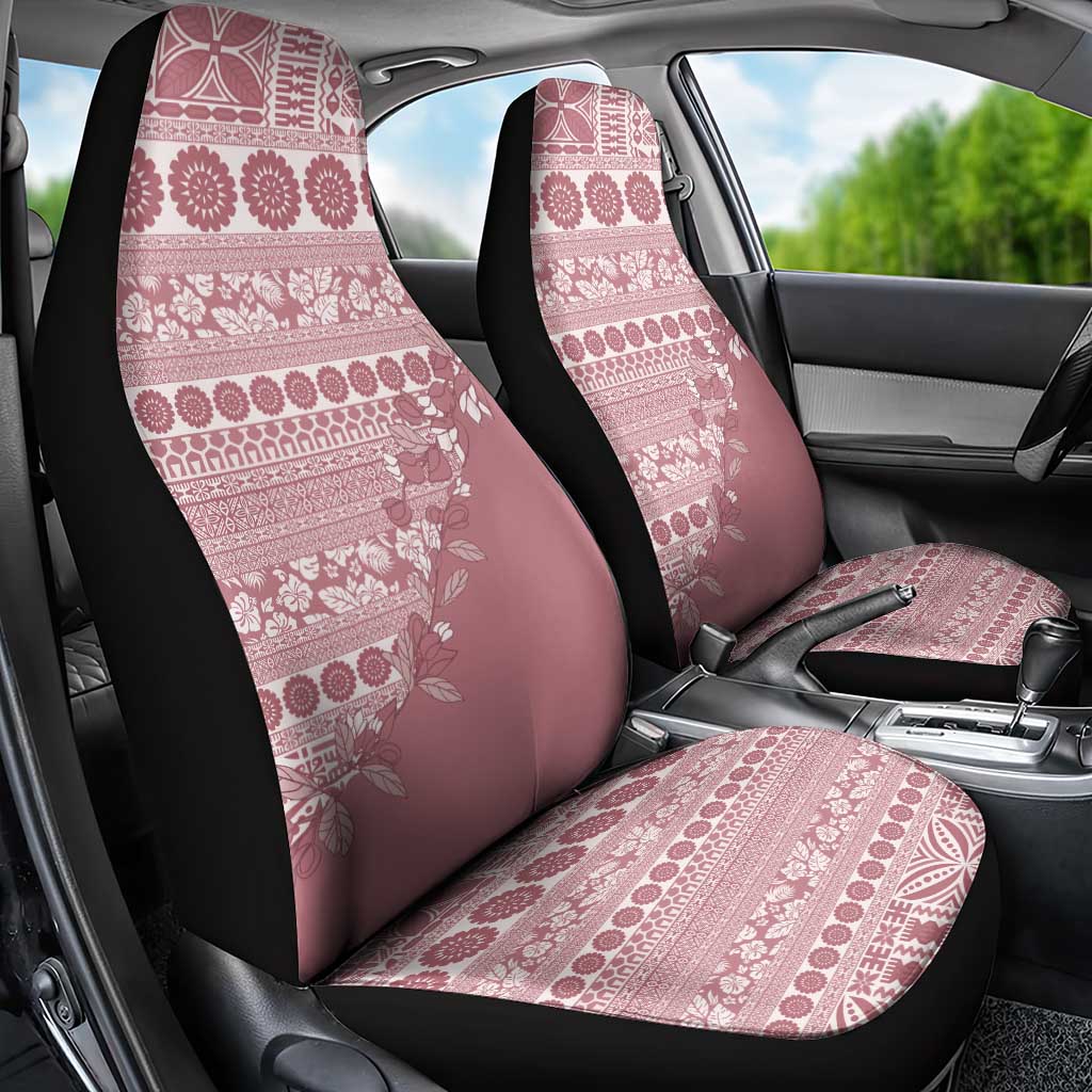 Fiji Marau na Kerisimasi Car Seat Cover Dusty Rose Tagimoucia Tapa Masi Tribal - Polynesian Pride