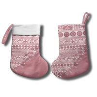 Fiji Marau na Kerisimasi Christmas Stocking Dusty Rose Tagimoucia Tapa Masi Tribal - Polynesian Pride