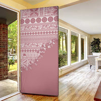 Fiji Marau na Kerisimasi Door Cover Dusty Rose Tagimoucia Tapa Masi Tribal - Polynesian Pride