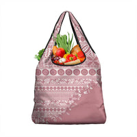 Fiji Marau na Kerisimasi Grocery Bag Dusty Rose Tagimoucia Tapa Masi Tribal - Polynesian Pride