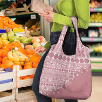 Fiji Marau na Kerisimasi Grocery Bag Dusty Rose Tagimoucia Tapa Masi Tribal - Polynesian Pride
