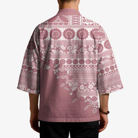 Fiji Marau na Kerisimasi Kimono Dusty Rose Tagimoucia Tapa Masi Tribal - Polynesian Pride