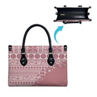 Fiji Marau na Kerisimasi Leather Bag Dusty Rose Tagimoucia Tapa Masi Tribal - Polynesian Pride