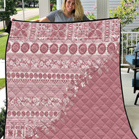 Fiji Marau na Kerisimasi Quilt Dusty Rose Tagimoucia Tapa Masi Tribal - Polynesian Pride