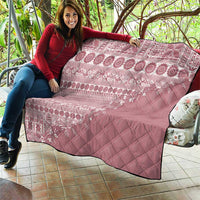 Fiji Marau na Kerisimasi Quilt Dusty Rose Tagimoucia Tapa Masi Tribal - Polynesian Pride