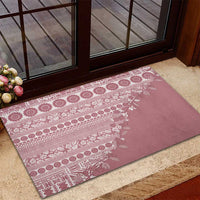 Fiji Marau na Kerisimasi Rubber Doormat Dusty Rose Tagimoucia Tapa Masi Tribal LT9 - Polynesian Pride