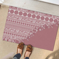 Fiji Marau na Kerisimasi Rubber Doormat Dusty Rose Tagimoucia Tapa Masi Tribal LT9 - Polynesian Pride