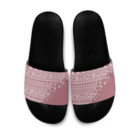 Fiji Marau na Kerisimasi Slide Sandals Dusty Rose Tagimoucia Tapa Masi Tribal - Polynesian Pride