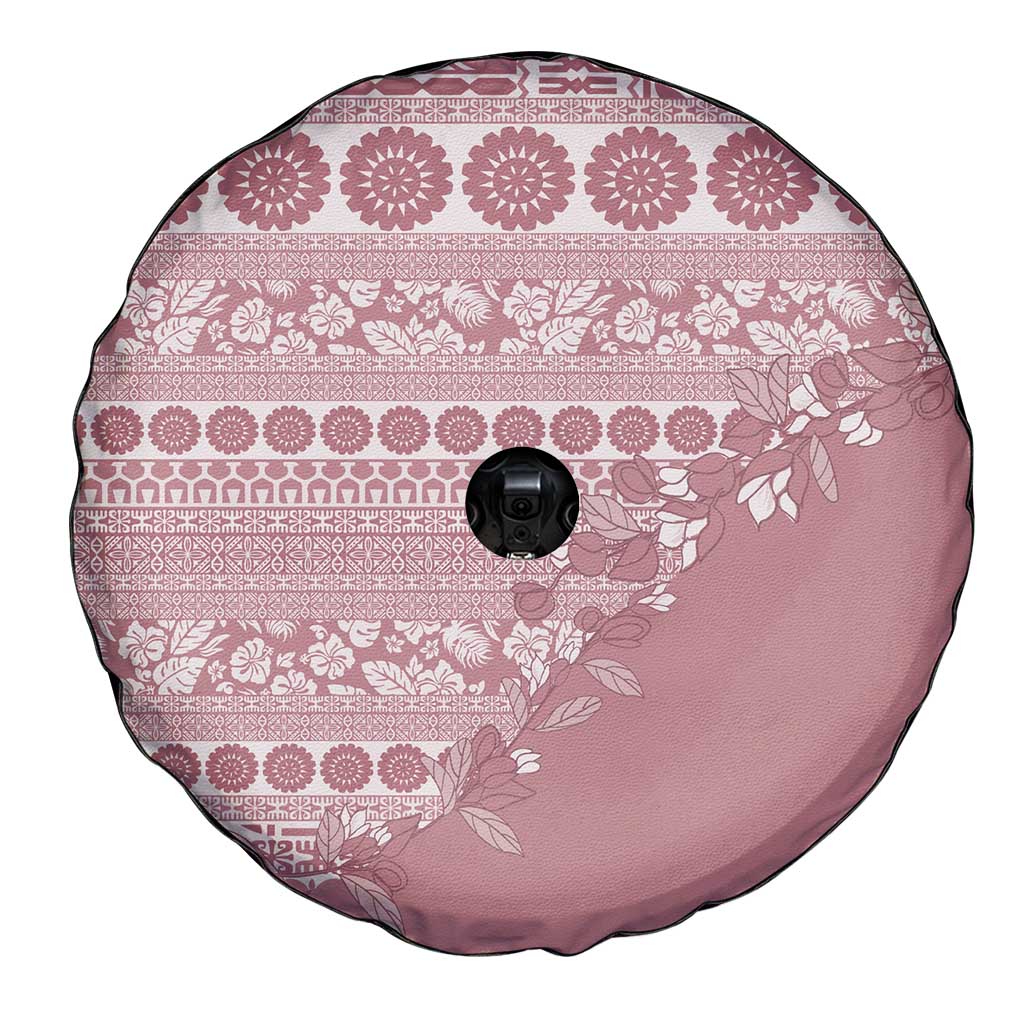 Fiji Marau na Kerisimasi Spare Tire Cover Dusty Rose Tagimoucia Tapa Masi Tribal - Polynesian Pride