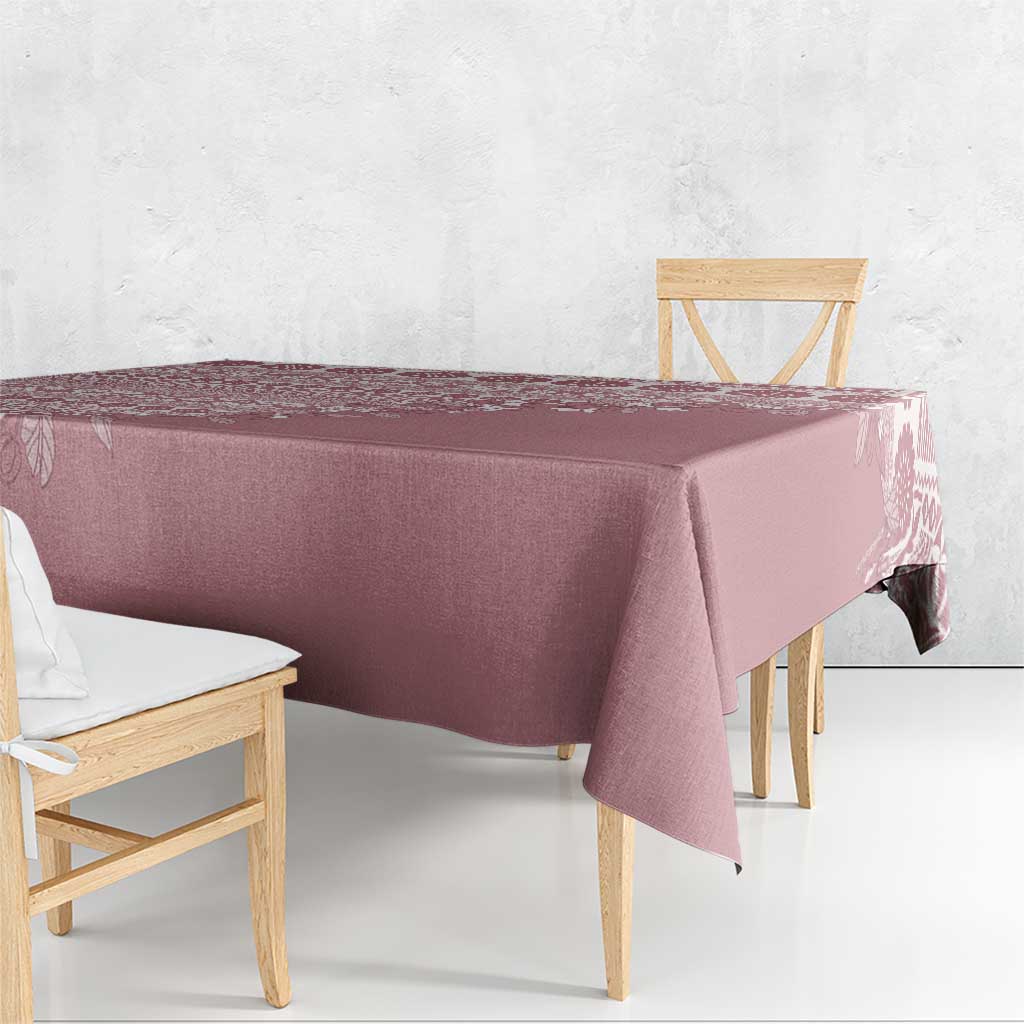 Fiji Marau na Kerisimasi Tablecloth Dusty Rose Tagimoucia Tapa Masi Tribal LT9 - Polynesian Pride