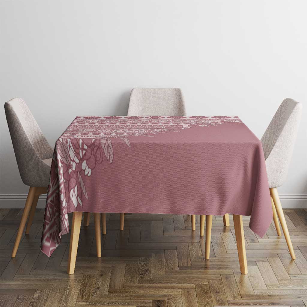 Fiji Marau na Kerisimasi Tablecloth Dusty Rose Tagimoucia Tapa Masi Tribal LT9 - Polynesian Pride
