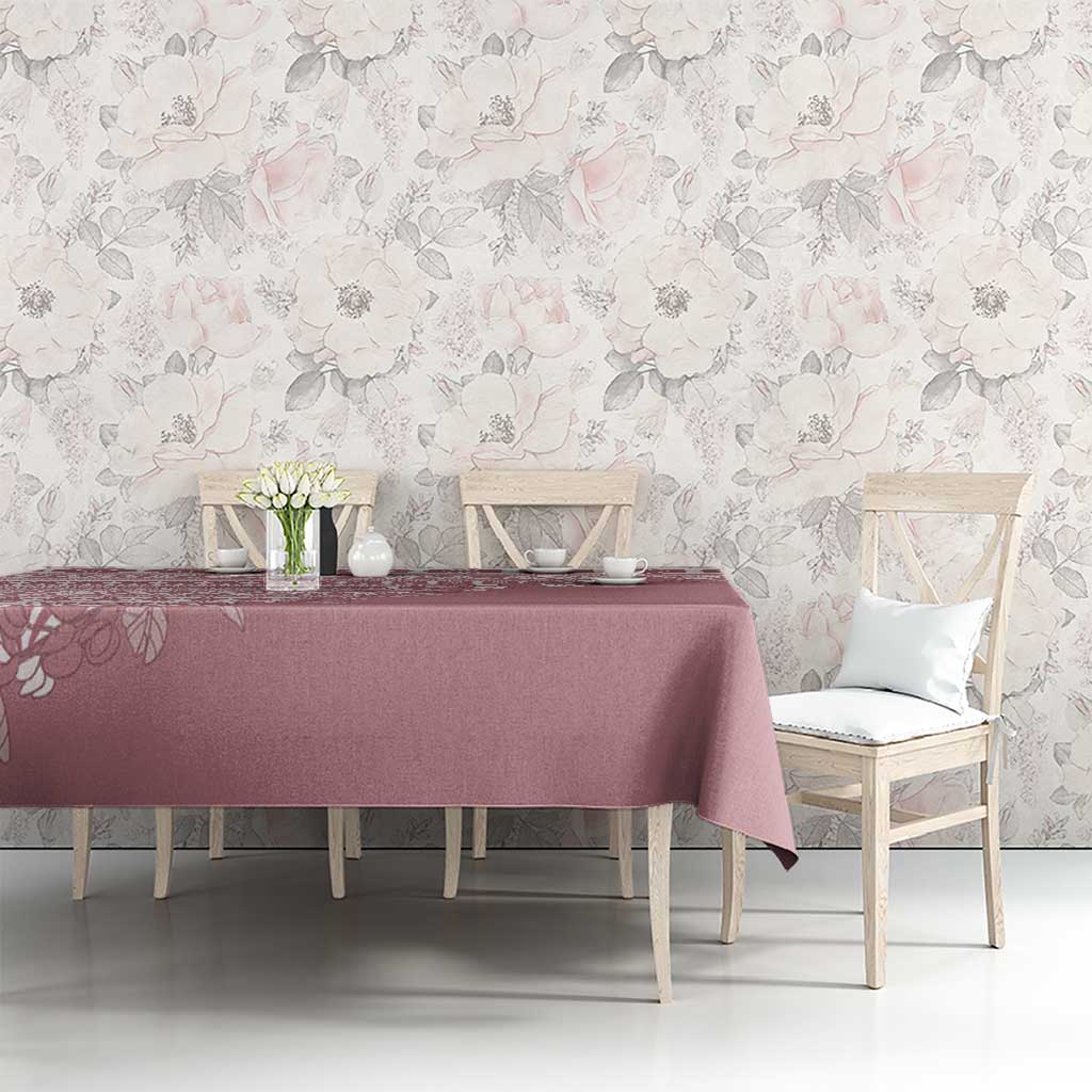 Fiji Marau na Kerisimasi Tablecloth Dusty Rose Tagimoucia Tapa Masi Tribal LT9 - Polynesian Pride