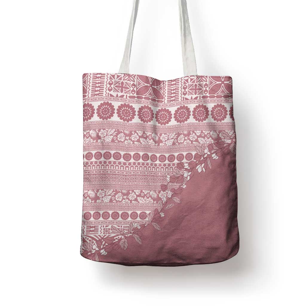 Fiji Marau na Kerisimasi Tote Bag Dusty Rose Tagimoucia Tapa Masi Tribal - Polynesian Pride