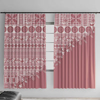 Fiji Marau na Kerisimasi Window Curtain Dusty Rose Tagimoucia Tapa Masi Tribal - Polynesian Pride