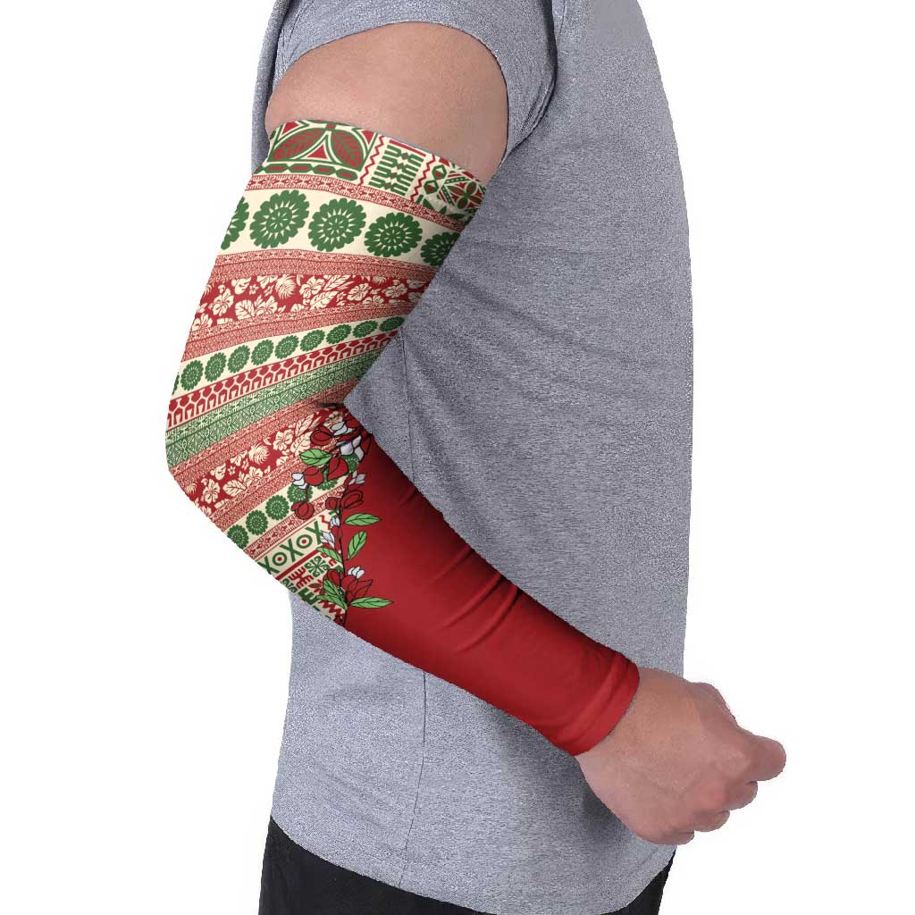 Fiji Marau na Kerisimasi Arm Sleeves Red Tagimoucia Tapa Masi Tribal LT9 - Polynesian Pride