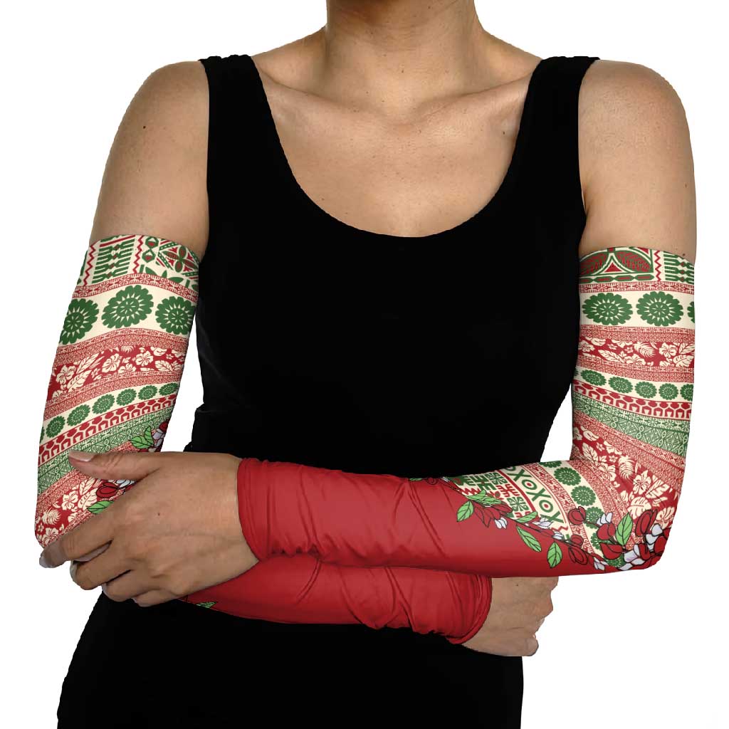 Fiji Marau na Kerisimasi Arm Sleeves Red Tagimoucia Tapa Masi Tribal LT9 - Polynesian Pride