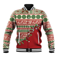 Fiji Marau na Kerisimasi Baseball Jacket Red Tagimoucia Tapa Masi Tribal LT9 Unisex Red - Polynesian Pride