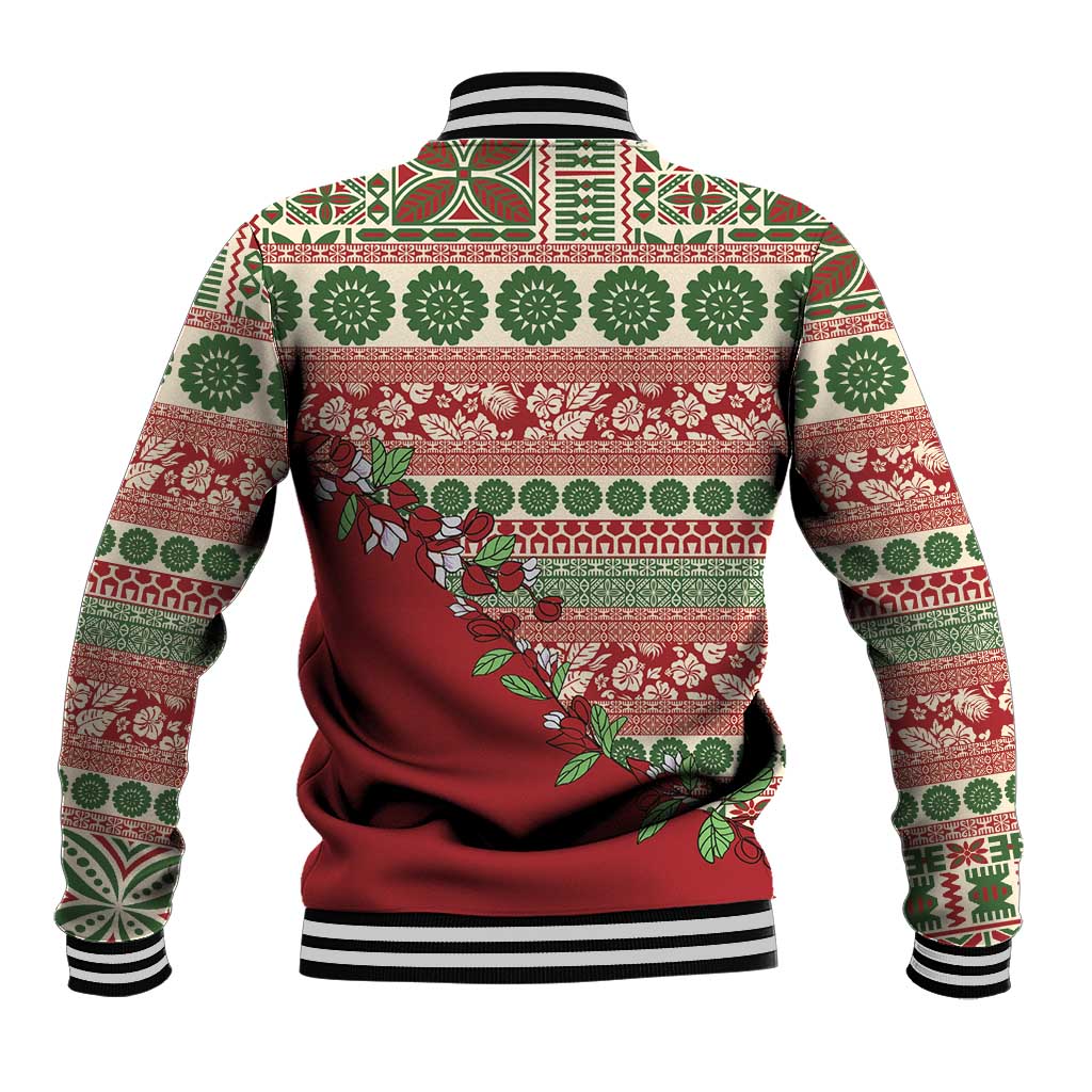 Fiji Marau na Kerisimasi Baseball Jacket Red Tagimoucia Tapa Masi Tribal LT9 - Polynesian Pride