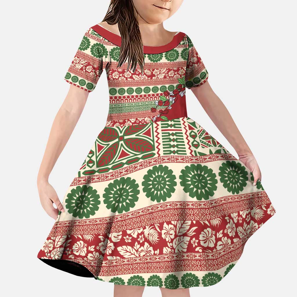Fiji Marau na Kerisimasi Family Matching Puletasi and Hawaiian Shirt Red Tagimoucia Tapa Masi Tribal - Polynesian Pride