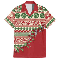 Fiji Marau na Kerisimasi Family Matching Puletasi and Hawaiian Shirt Red Tagimoucia Tapa Masi Tribal - Polynesian Pride
