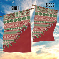 Fiji Marau na Kerisimasi Garden Flag Red Tagimoucia Tapa Masi Tribal - Polynesian Pride