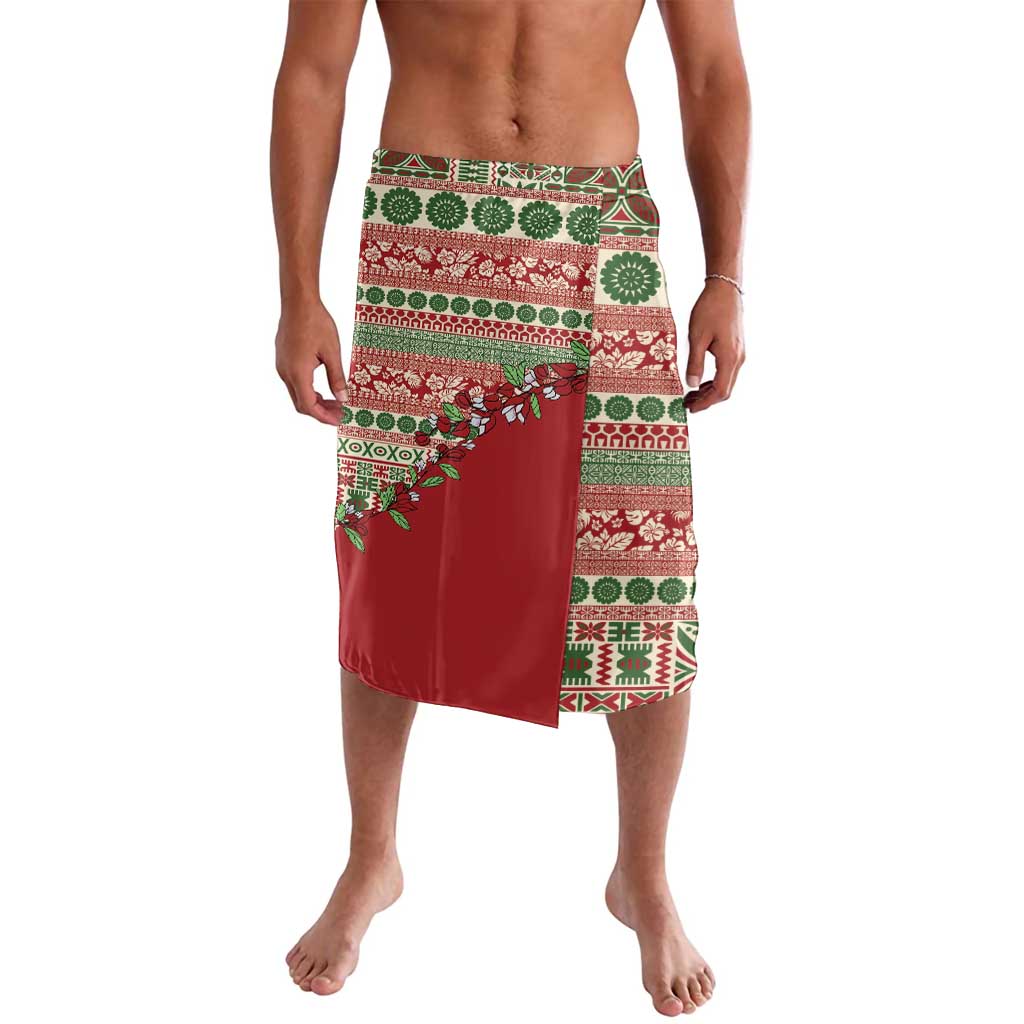 Fiji Marau na Kerisimasi Lavalava Red Tagimoucia Tapa Masi Tribal - Polynesian Pride
