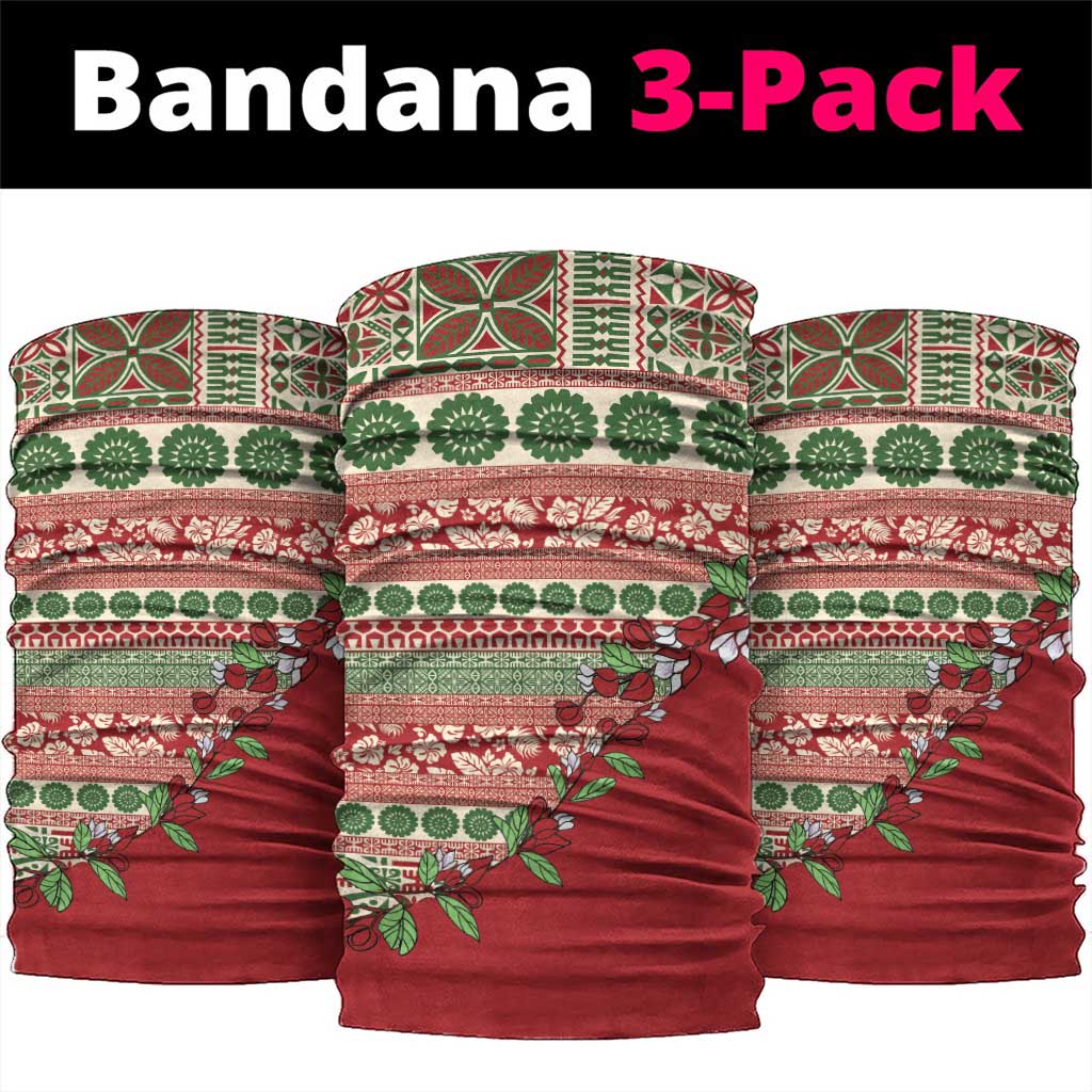 Fiji Marau na Kerisimasi Neck Gaiter Red Tagimoucia Tapa Masi Tribal - Polynesian Pride