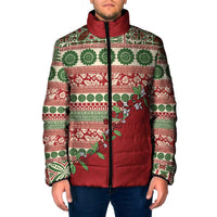 Fiji Marau na Kerisimasi Padded Jacket Red Tagimoucia Tapa Masi Tribal LT9 Men Red - Polynesian Pride