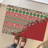 Fiji Marau na Kerisimasi Rubber Doormat Red Tagimoucia Tapa Masi Tribal LT9 - Polynesian Pride