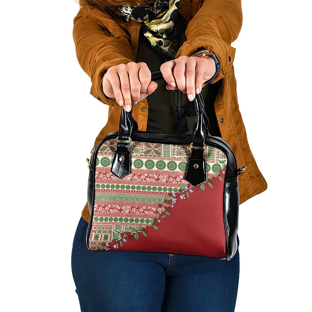 Fiji Marau na Kerisimasi Shoulder Handbag Red Tagimoucia Tapa Masi Tribal LT9 One Size Red - Polynesian Pride