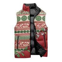 Fiji Marau na Kerisimasi Sleeveless Puffer Jacket Red Tagimoucia Tapa Masi Tribal LT9 - Polynesian Pride