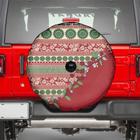 Fiji Marau na Kerisimasi Spare Tire Cover Red Tagimoucia Tapa Masi Tribal - Polynesian Pride