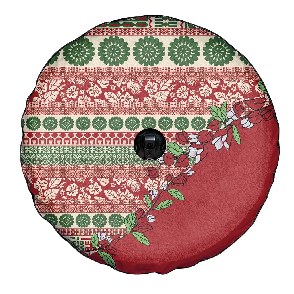 Fiji Marau na Kerisimasi Spare Tire Cover Red Tagimoucia Tapa Masi Tribal - Polynesian Pride