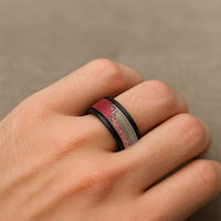 Fiji Marau na Kerisimasi Spinner Ring Red Tagimoucia Tapa Masi Tribal - Polynesian Pride