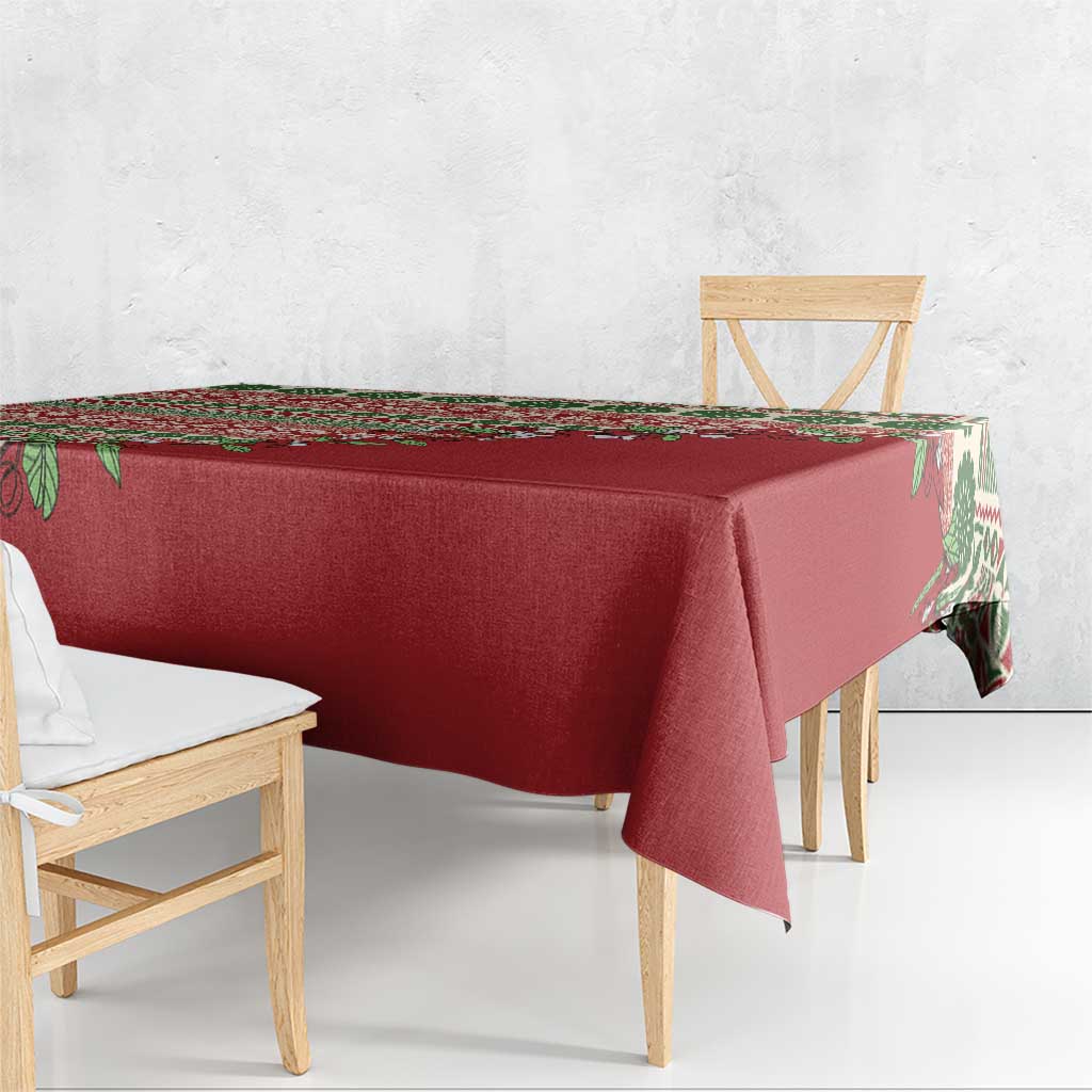 Fiji Marau na Kerisimasi Tablecloth Red Tagimoucia Tapa Masi Tribal LT9 - Polynesian Pride