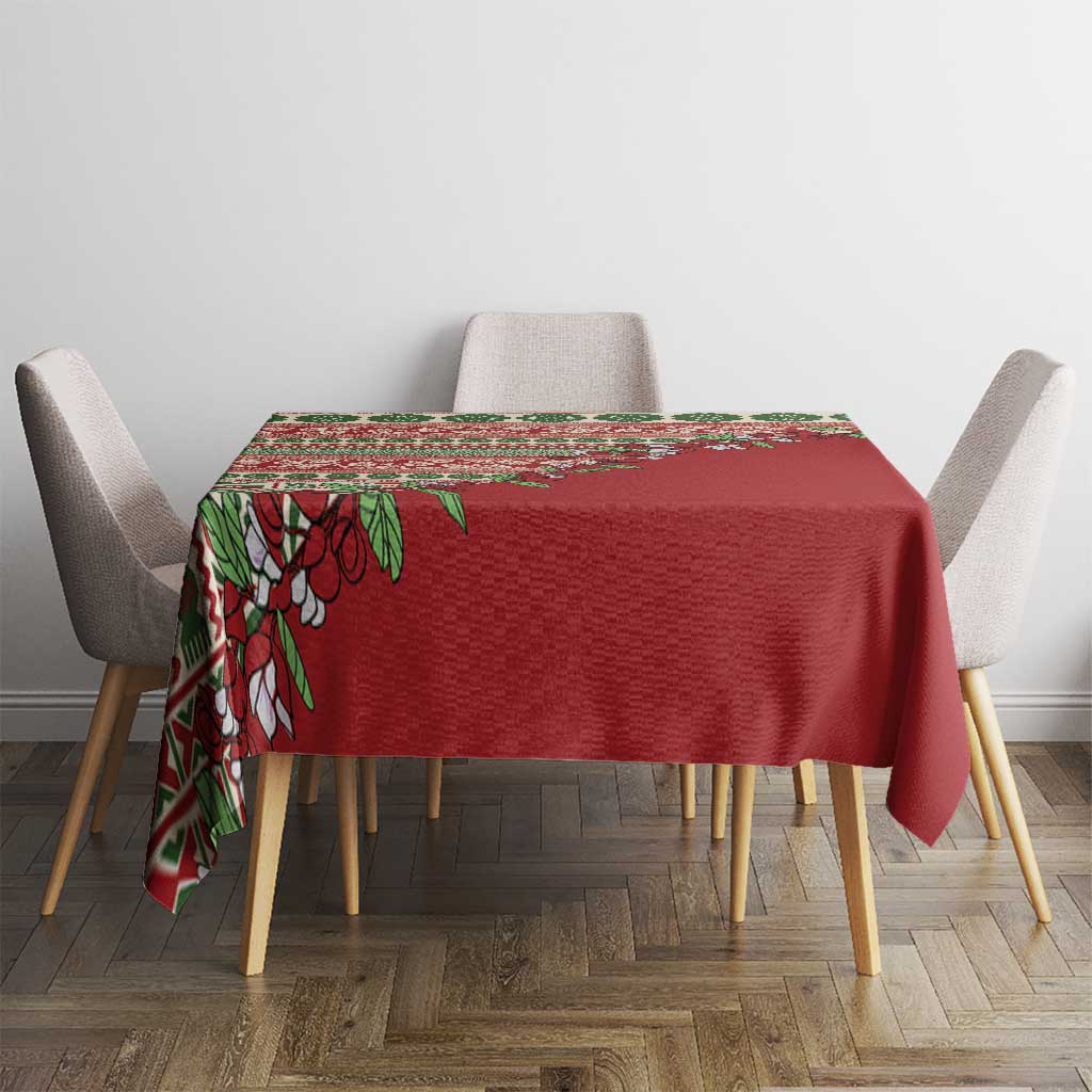 Fiji Marau na Kerisimasi Tablecloth Red Tagimoucia Tapa Masi Tribal LT9 - Polynesian Pride