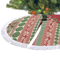 Fiji Marau na Kerisimasi Tree Skirt Red Tagimoucia Tapa Masi Tribal LT9 - Polynesian Pride