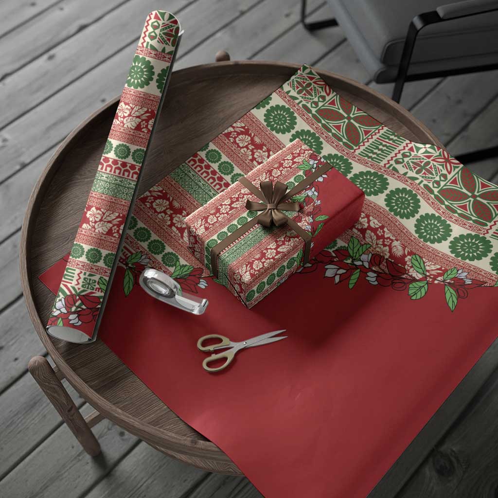 Fiji Marau na Kerisimasi Wrapping Paper Red Tagimoucia Tapa Masi Tribal LT9 - Polynesian Pride