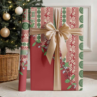 Fiji Marau na Kerisimasi Wrapping Paper Red Tagimoucia Tapa Masi Tribal LT9 - Polynesian Pride