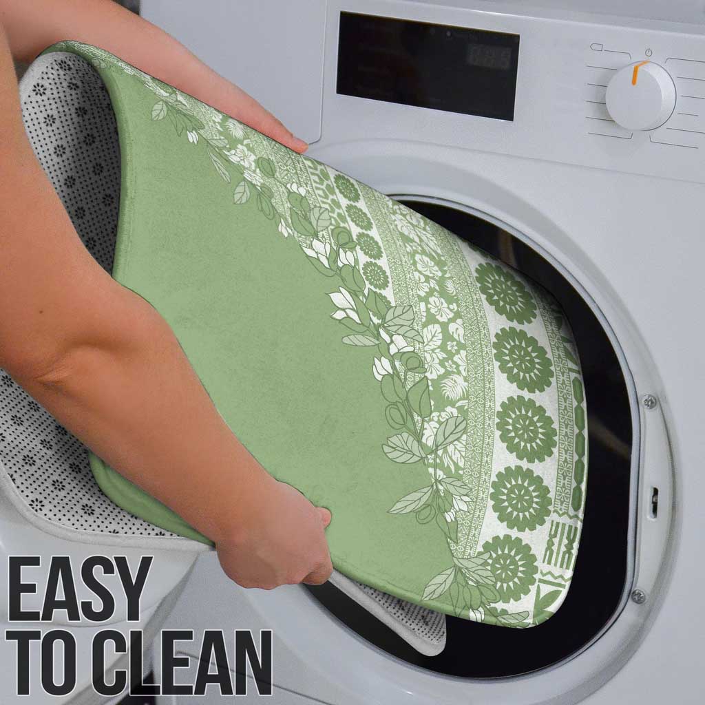 Fiji Marau na Kerisimasi Bathroom Set Sage Green Tagimoucia Tapa Masi Tribal - Polynesian Pride