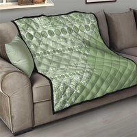 Fiji Marau na Kerisimasi Quilt Sage Green Tagimoucia Tapa Masi Tribal - Polynesian Pride