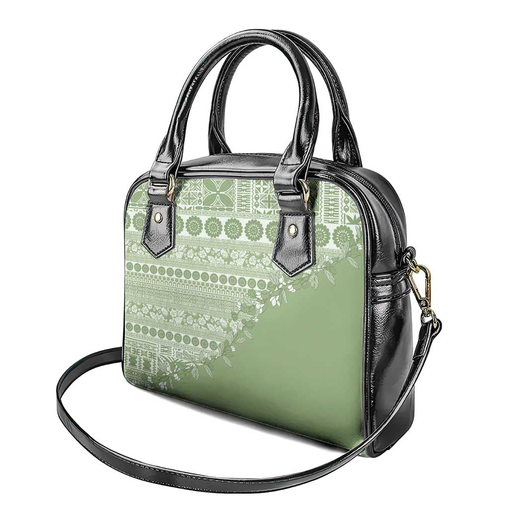 Fiji Marau na Kerisimasi Shoulder Handbag Sage Green Tagimoucia Tapa Masi Tribal LT9 - Polynesian Pride