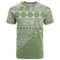 Fiji Marau na Kerisimasi T Shirt Sage Green Tagimoucia Tapa Masi Tribal - Polynesian Pride