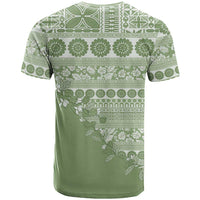 Fiji Marau na Kerisimasi T Shirt Sage Green Tagimoucia Tapa Masi Tribal - Polynesian Pride