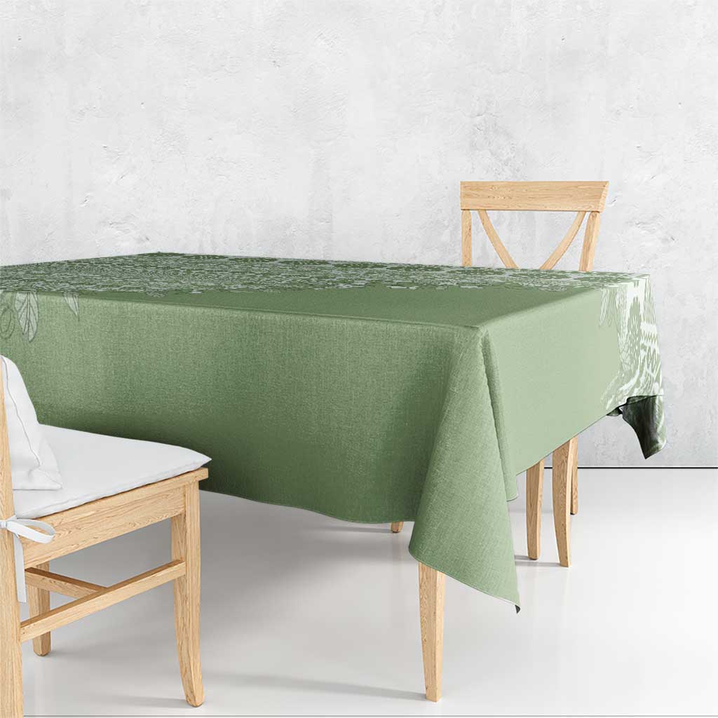 Fiji Marau na Kerisimasi Tablecloth Sage Green Tagimoucia Tapa Masi Tribal LT9 - Polynesian Pride