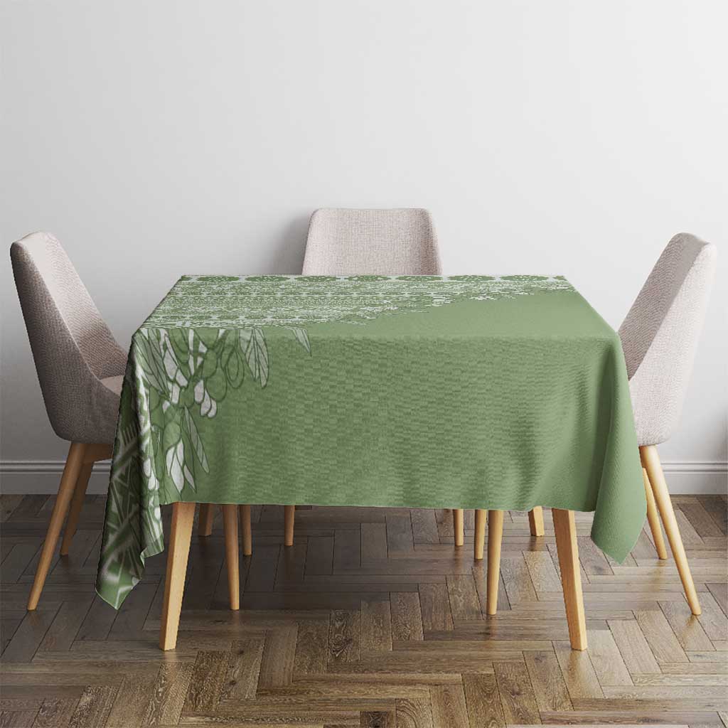 Fiji Marau na Kerisimasi Tablecloth Sage Green Tagimoucia Tapa Masi Tribal LT9 - Polynesian Pride