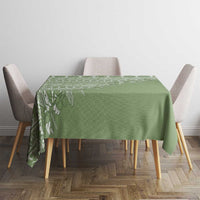 Fiji Marau na Kerisimasi Tablecloth Sage Green Tagimoucia Tapa Masi Tribal LT9 - Polynesian Pride
