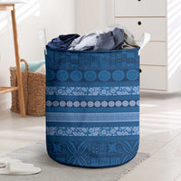 Fiji Marau na Kerisimasi Laundry Basket Blue Tapa Masi Inspired Christmas LT9 Blue - Polynesian Pride