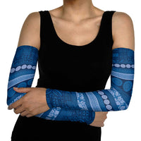 Fiji Marau na Kerisimasi Arm Sleeves Blue Tapa Masi Inspired Christmas LT9 - Polynesian Pride