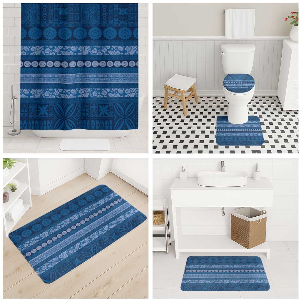 Fiji Marau na Kerisimasi Bathroom Set Blue Tapa Masi Inspired Christmas - Polynesian Pride